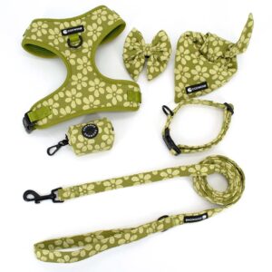 Custom Dog Harness Manufacturer Luxury Jacquard Dog Harness Set Pet Collars Leashes Customisable Dog Harness
