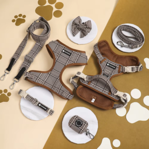 Custom Adjustable Reflective Tactical No Pull Heavy Dog Harness with Dog Leash Collar Set Oxford Pet Training Large Pet Harness