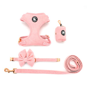 Custom Corduroy Dog Harness with Quick-Release Buckle Other Pet Collar Leash for Dachshund Dog Accessories