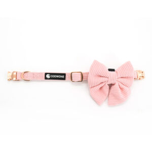 Custom Pet Dog Collars with Logo Bowtie Corduroy Dog Bow Tie Collar Adjustable Dog Collar With Name