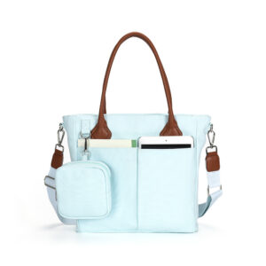 Canvas Tote Bag for Women with Zipper Closure Leather Handle Portable Summer Design Individual Compartments for Work & Daily Use