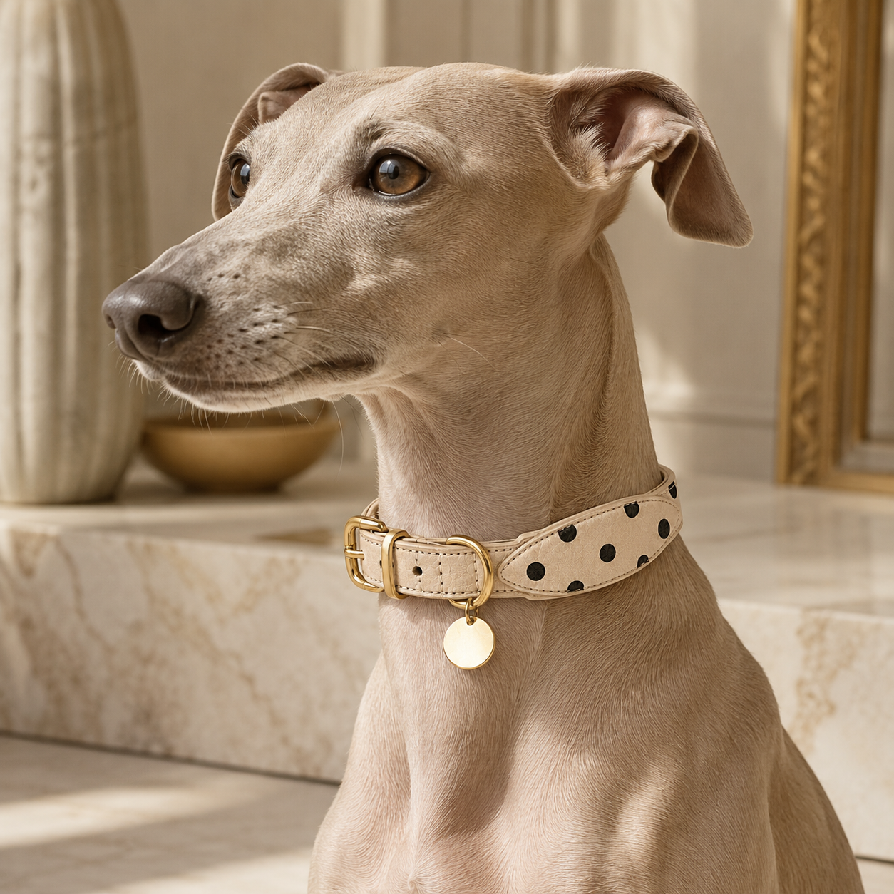 Leather Pet Dog Collar factory oem embossed dark brown leather dog collar gold buckle custom colors adjustable pet dog leash wholesale dog harness set